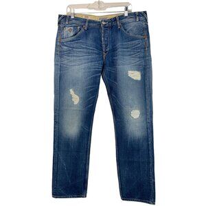 Pepe Jeans London Men's Slim Fit Low Waist Slim Leg Distress Jeans 38W 32L 7254